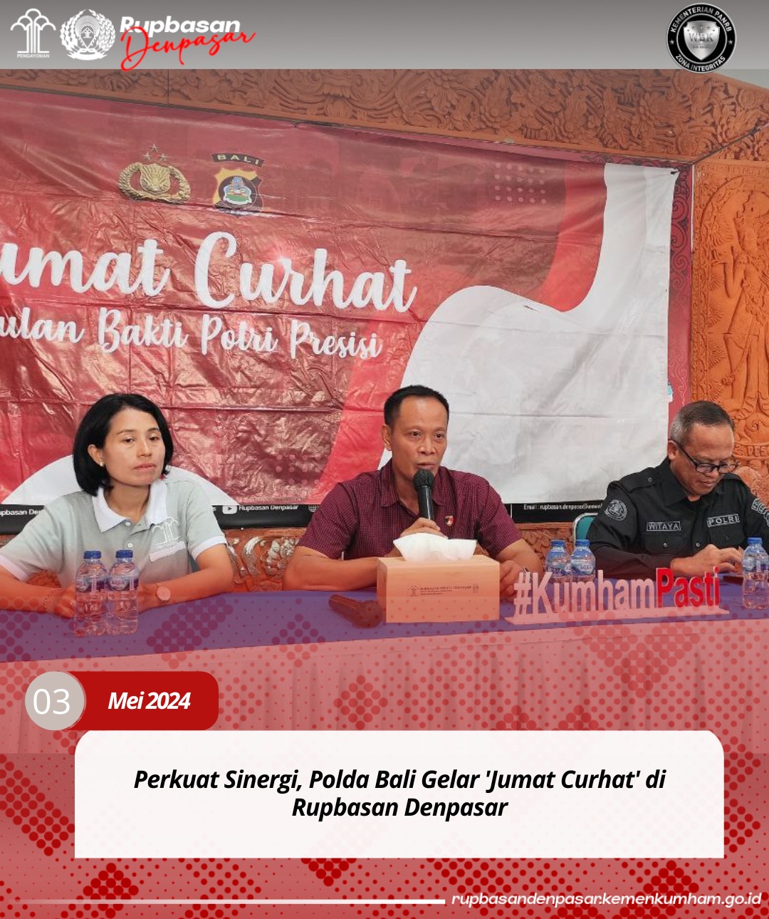Perkuat Sinergi, Polda Bali Gelar 'Jumat Curhat' di Rupbasan Denpasar